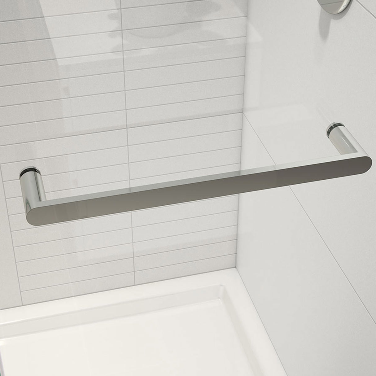 Halo Pro 44 ½-47 x 78 ¾ in. 8 mm Sliding Shower Door with Towel Bar for Alcove Installation with Clear glass in Chrome