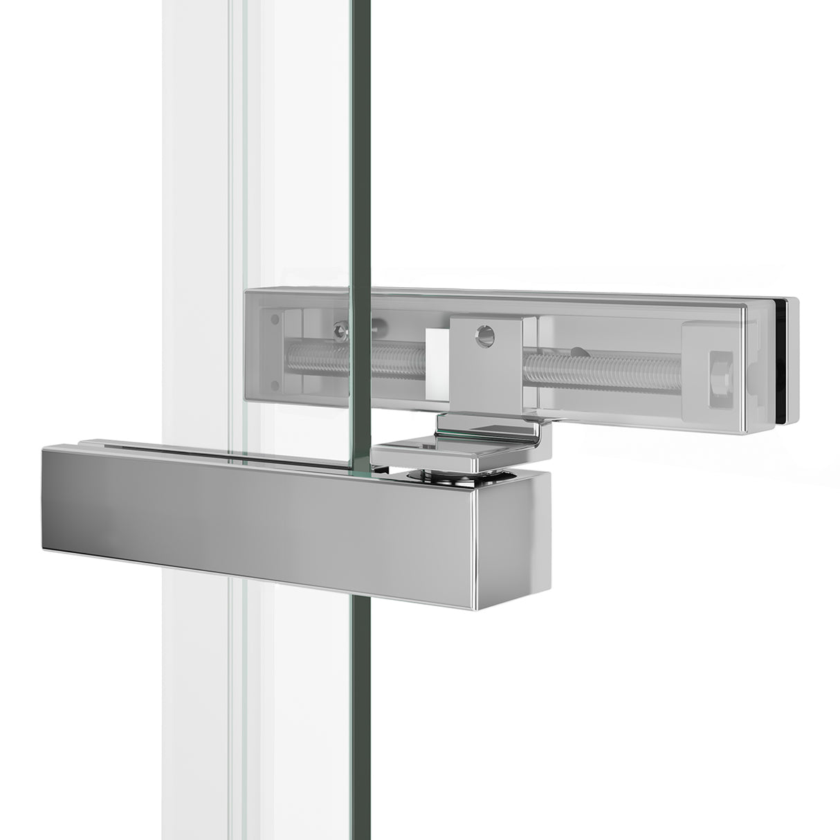 Reveal Sleek 71 41 ½-44 ½ x 71 ½ in. 8mm Pivot Shower Door for Alcove Installation with Clear glass in Chrome