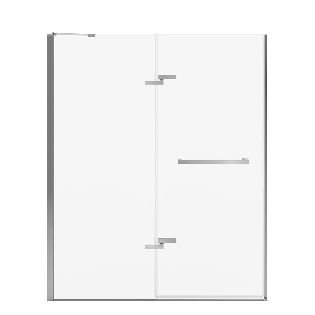 Reveal Sleek 71 56-59 x 71 ½ in. 8mm Pivot Shower Door for Alcove Installation with Clear glass in Chrome