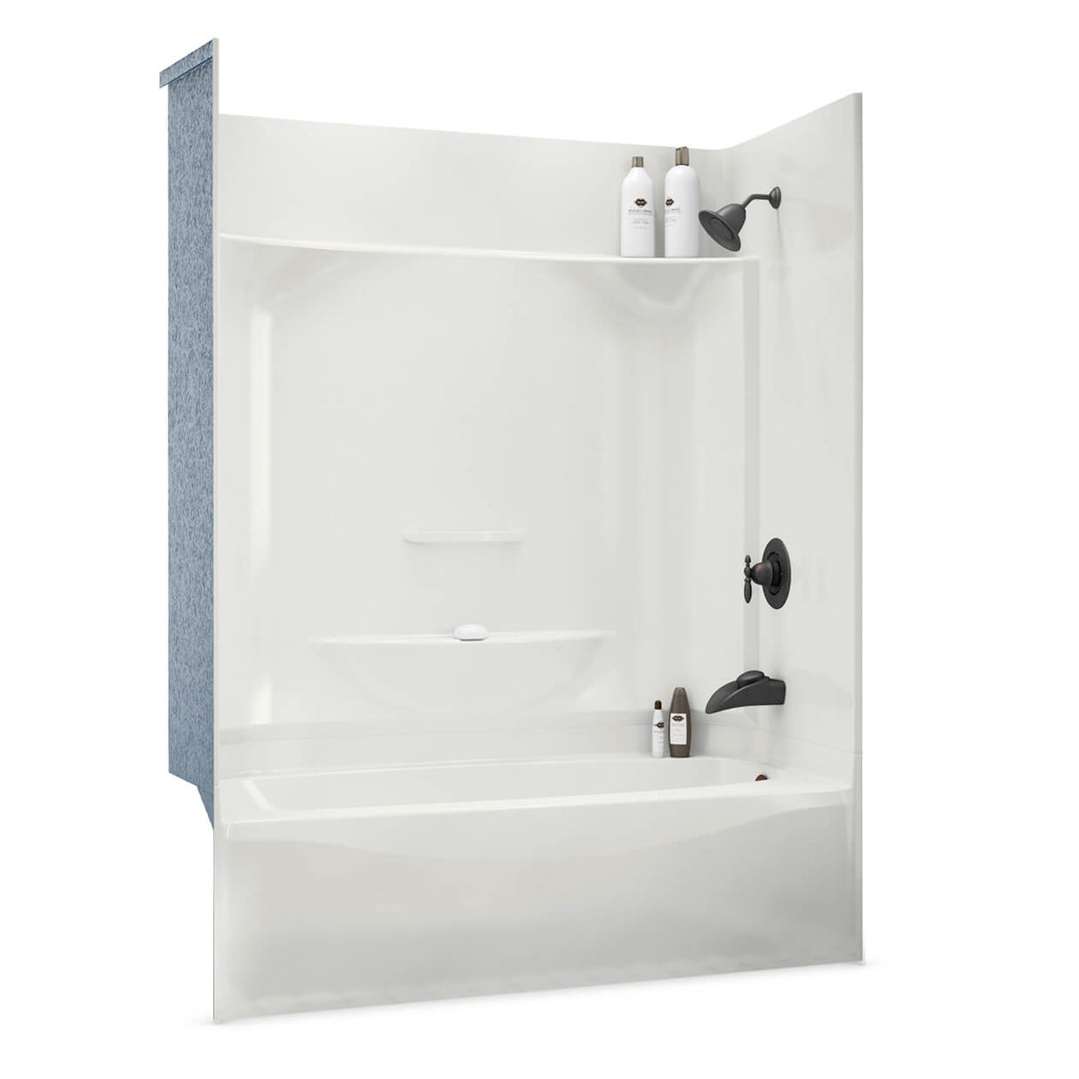 KDTS 3260 AcrylX Alcove Left-Hand Drain Four-Piece Tub Shower in White