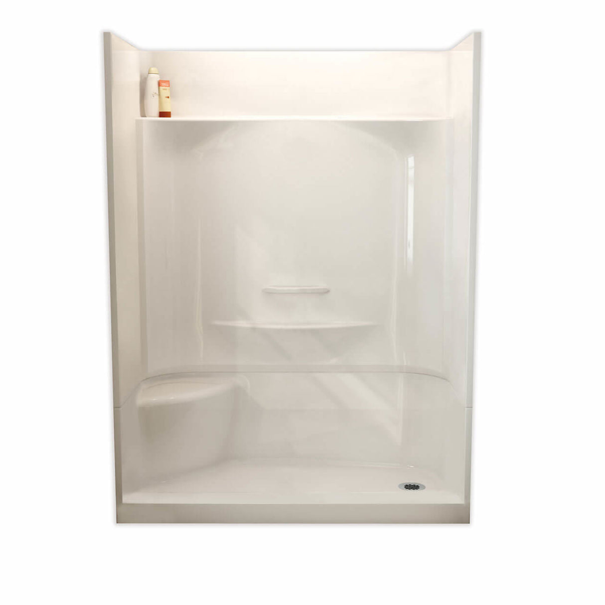 Essence SH-6034 AcrylX Alcove Center Drain Four-Piece Shower in White