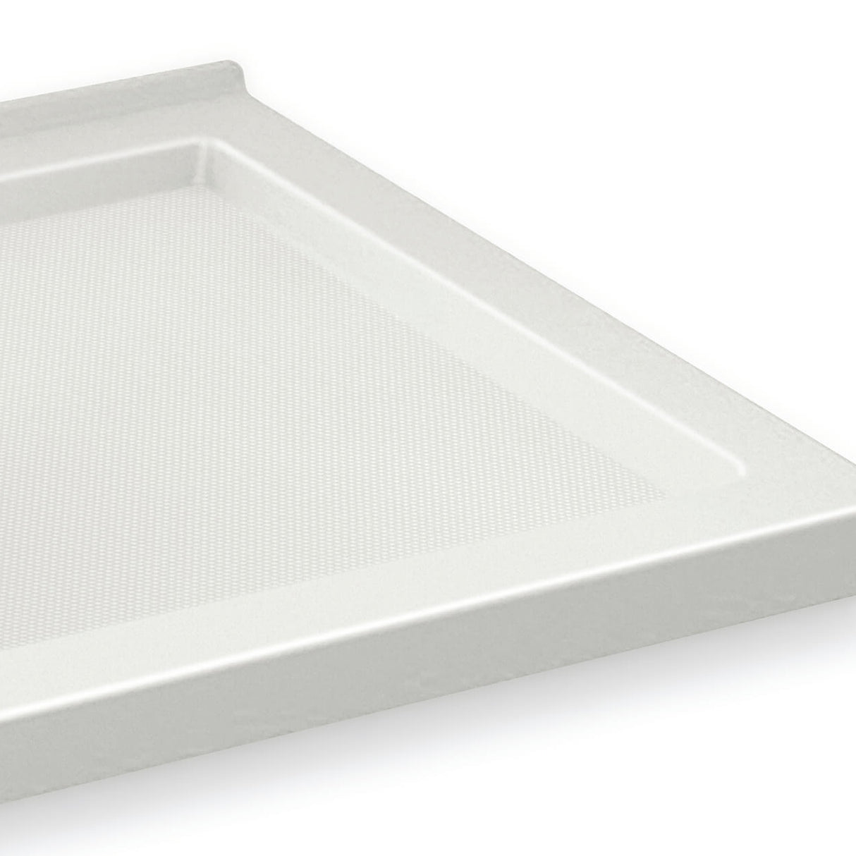 B3Square 4836 Acrylic Alcove Shower Base in White with Center Drain