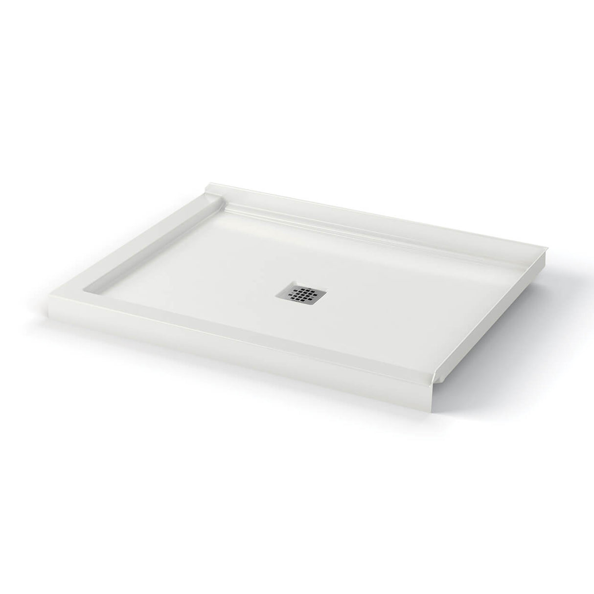 B3X 4836 Acrylic Corner Right Shower Base with Center Drain in White