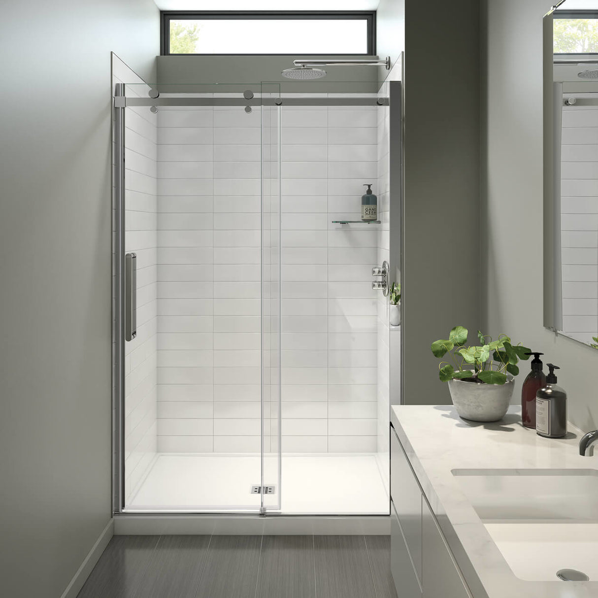 B3X 4836 Acrylic Alcove Shower Base with Center Drain in White