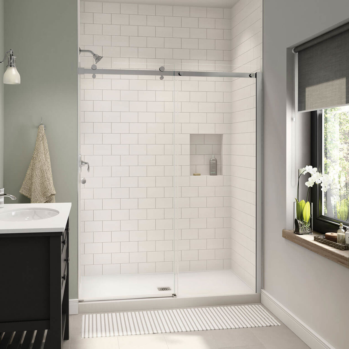 B3X 6036 Acrylic Alcove Shower Base with Center Drain in White