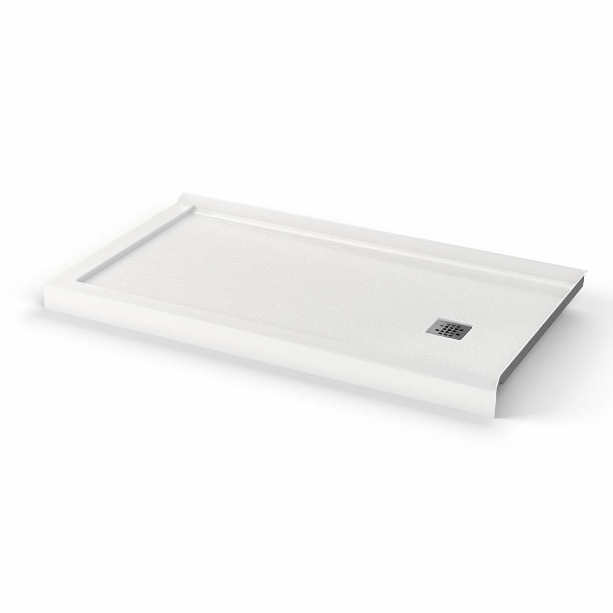 B3X 6036 Acrylic Corner Right Shower Base with Center Drain in White