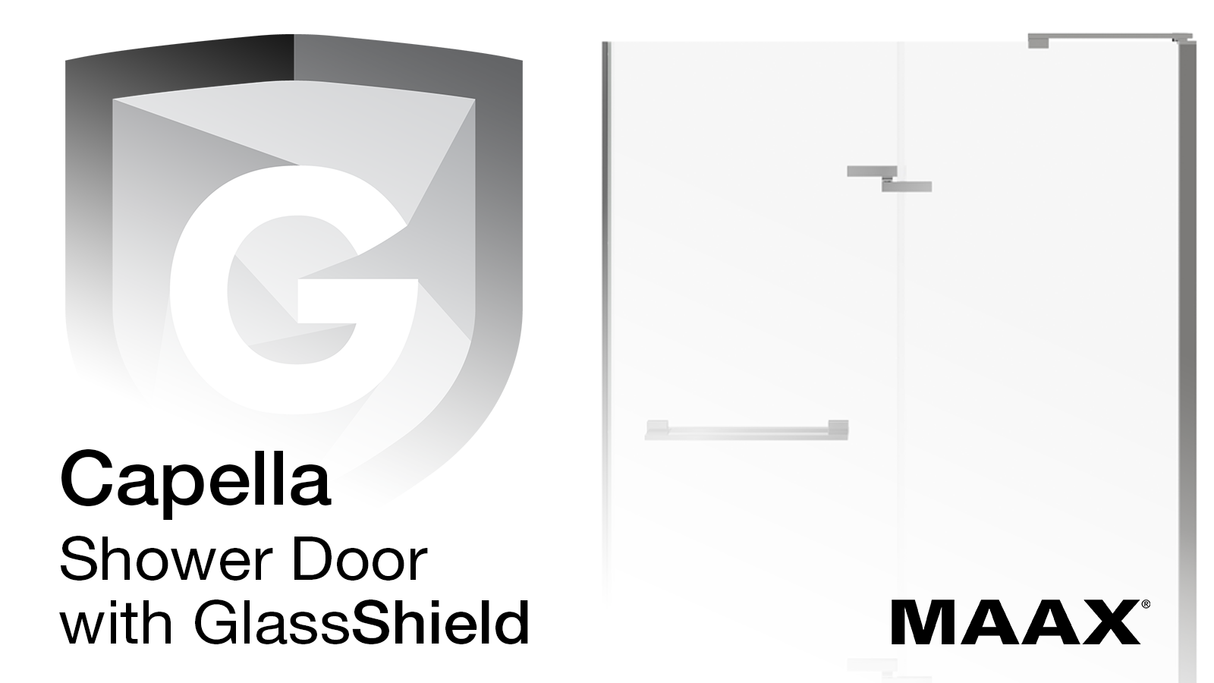 Capella 78 Screen and Return Panel for 36 in. Base with GlassShield glass in Chrome