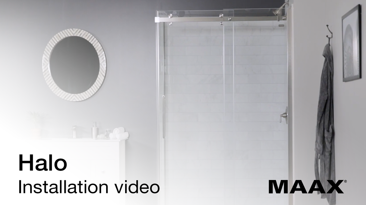 Halo Pro 56 ½-59 x 78 ¾ in. 8 mm Sliding Shower Door with Towel Bar for Alcove Installation with Clear glass in Chrome