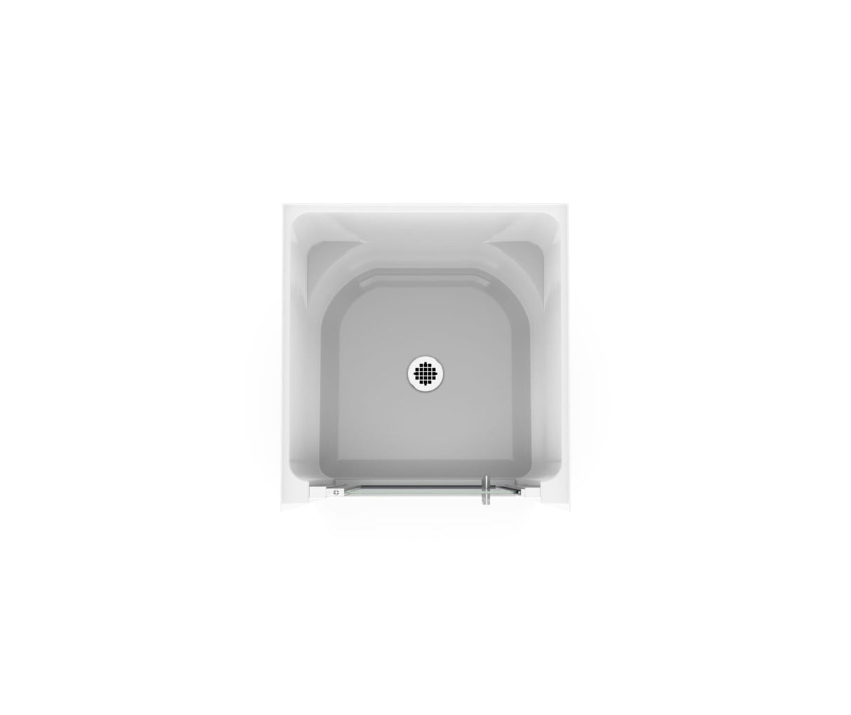 Jasmin Sleek DI 30 x 32 AcrylX Alcove Center Drain One-Piece Shower in White with Clear Shower Door in Chrome