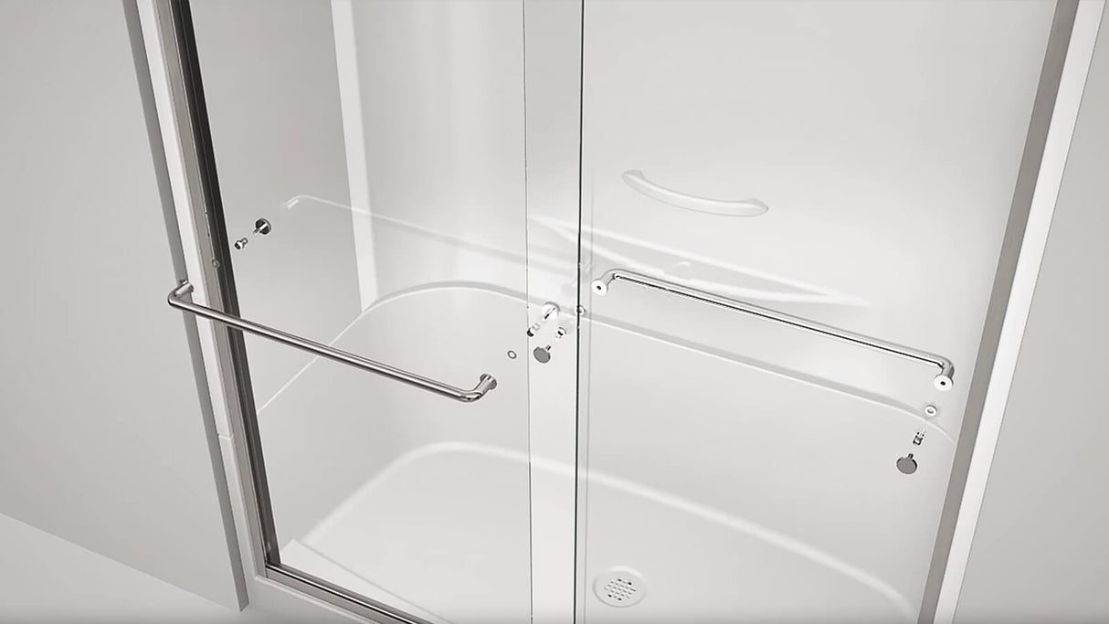 Kameleon 43-47 x 71 in. 8 mm Bypass Shower Door for Alcove Installation with Clear glass in Chrome