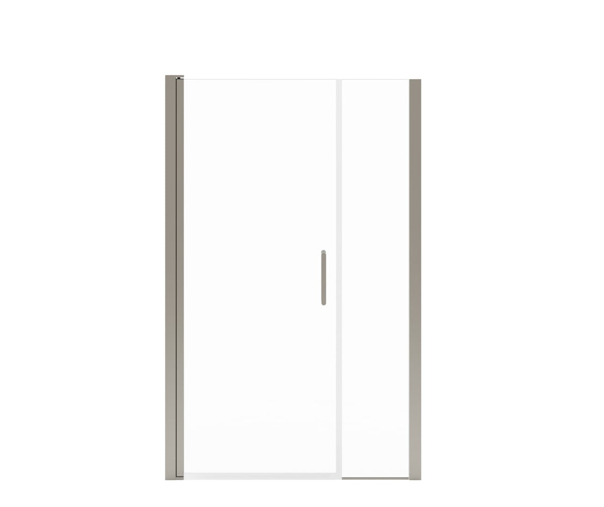 Manhattan 41-43 x 68 in. 6 mm Pivot Shower Door for Alcove Installation with Clear glass & Round Handle in Chrome