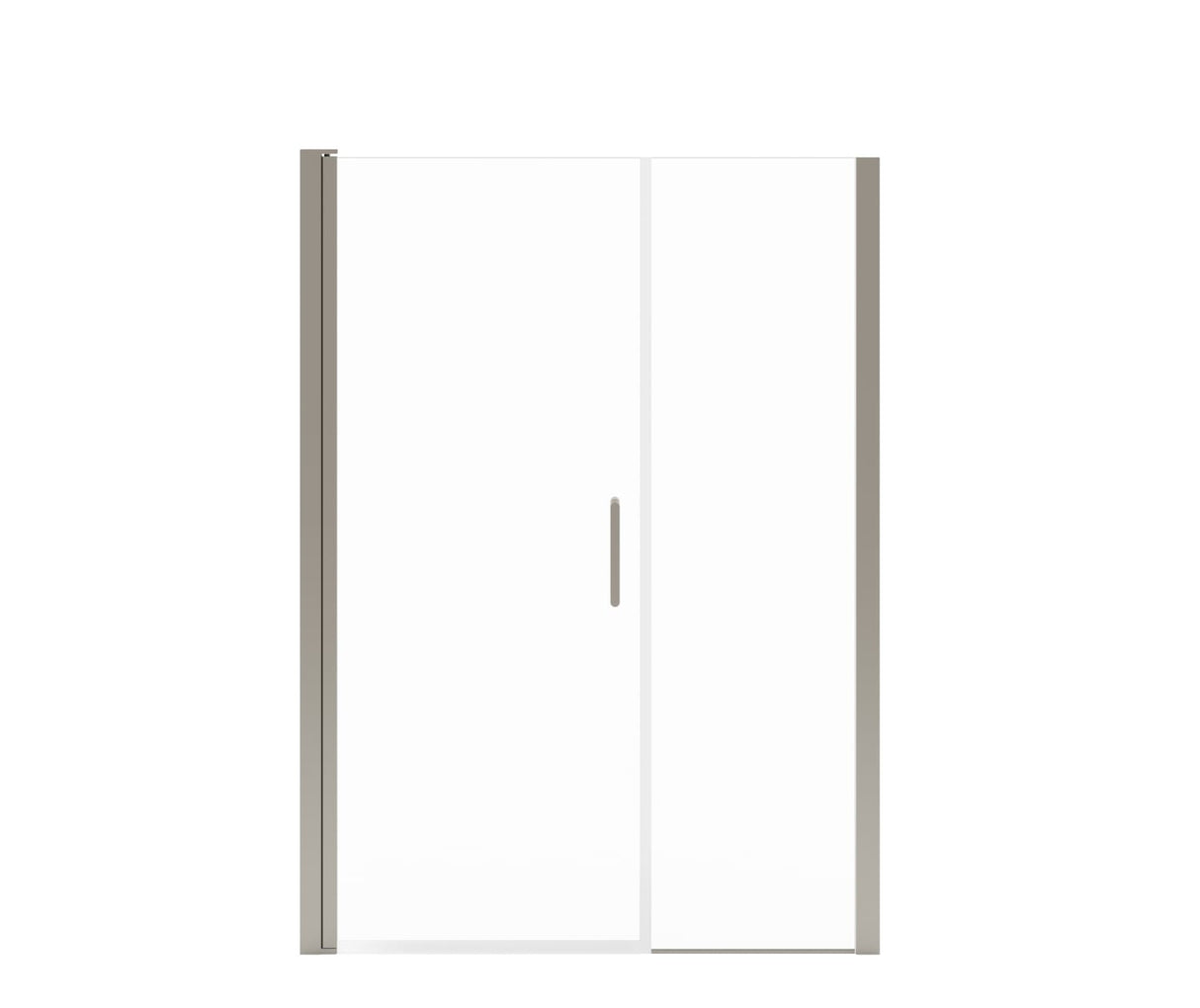 Manhattan 49-51 x 68 in. 6 mm Pivot Shower Door for Alcove Installation with Clear glass & Round Handle in Chrome