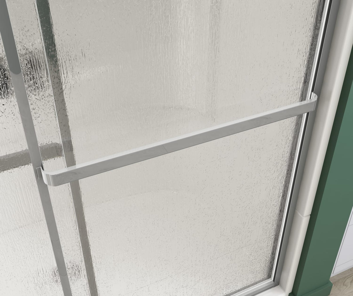 Polar 42-47 ½ in. x 68 in. Bypass Shower Door for Alcove Installation with Raindrop glass in Chrome