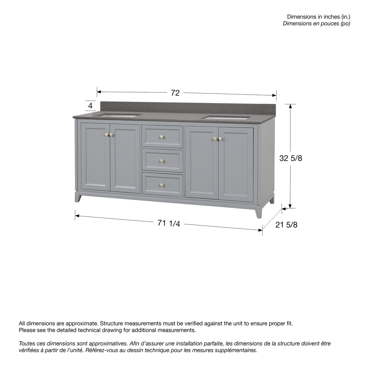 Vanuria 72 in. Vanity