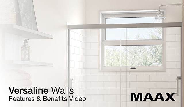 Versaline 6036 Composite Glue-up Four-Piece Shower Wall Kit in Subway White