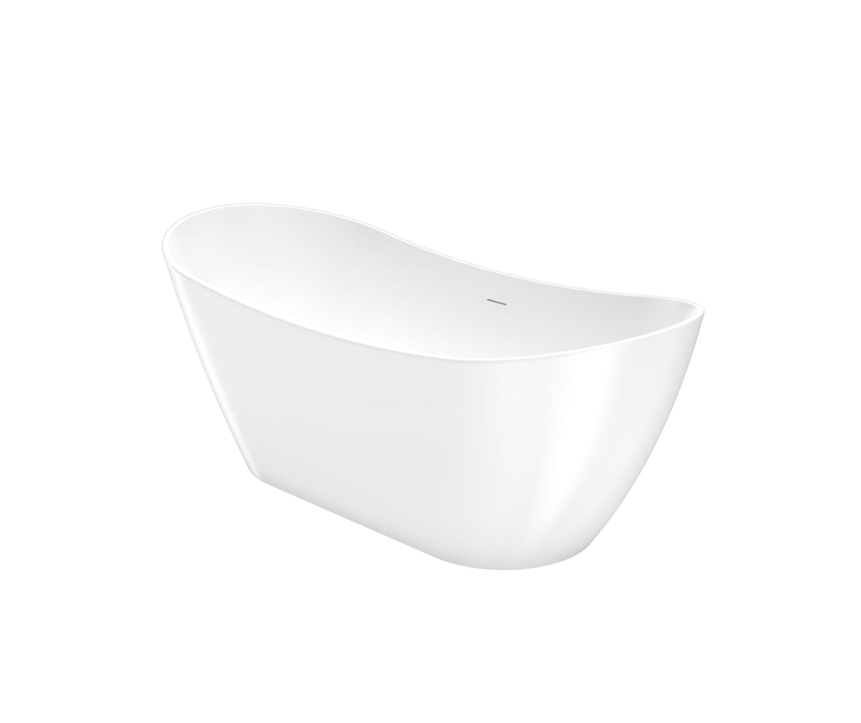 Mahaba 67 x 29 Acrylic Freestanding Oval Center Drain Bathtub in White