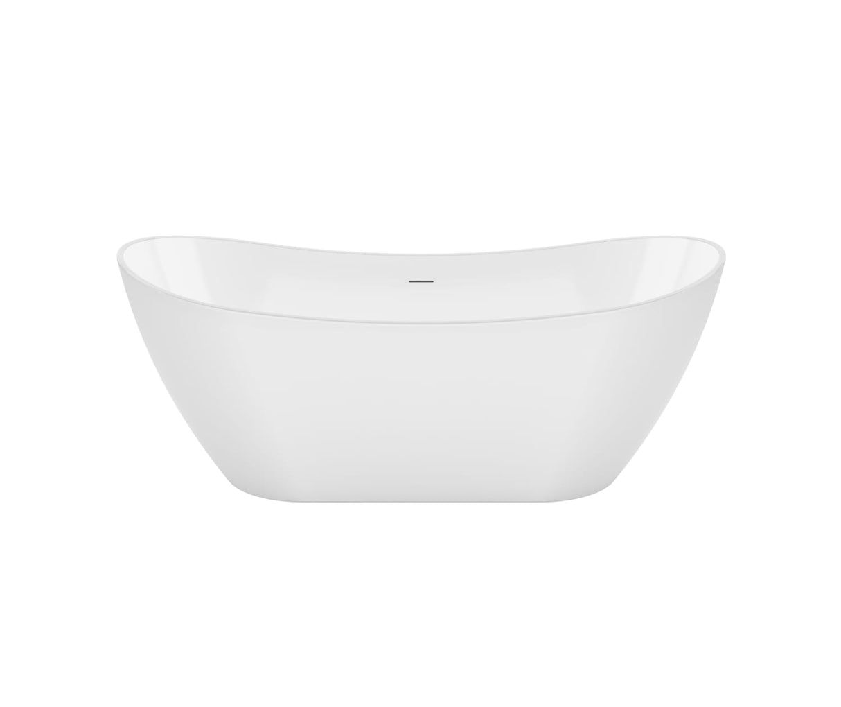 Mahaba 67 x 29 Acrylic Freestanding Oval Center Drain Bathtub in White