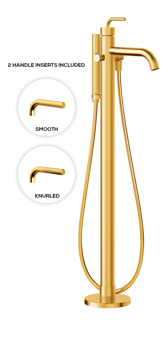 Aquabrass Freestanding Tub Filler, British Gold - image 1