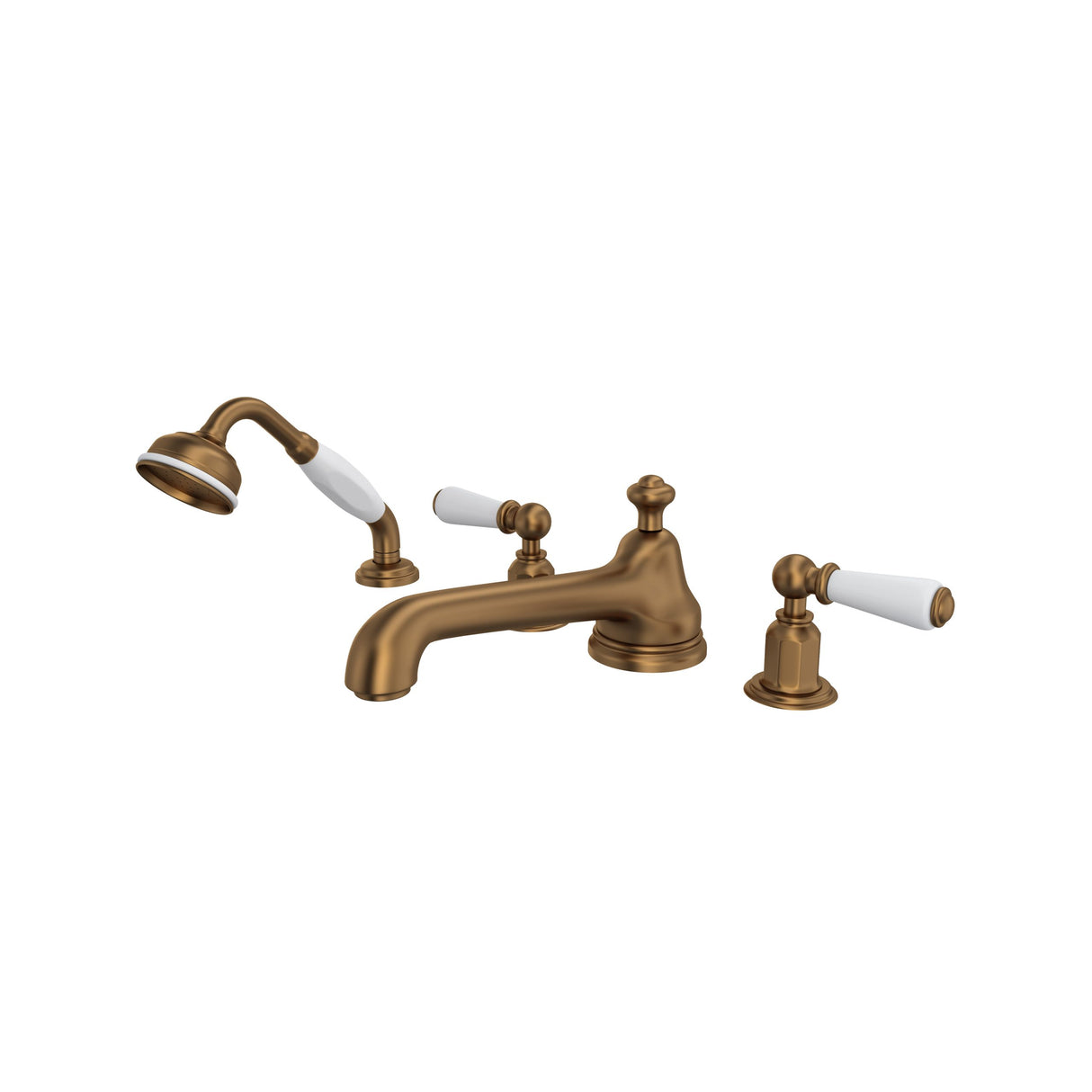Edwardian 4-Hole Deck-mount Tub Filler With Low Spout