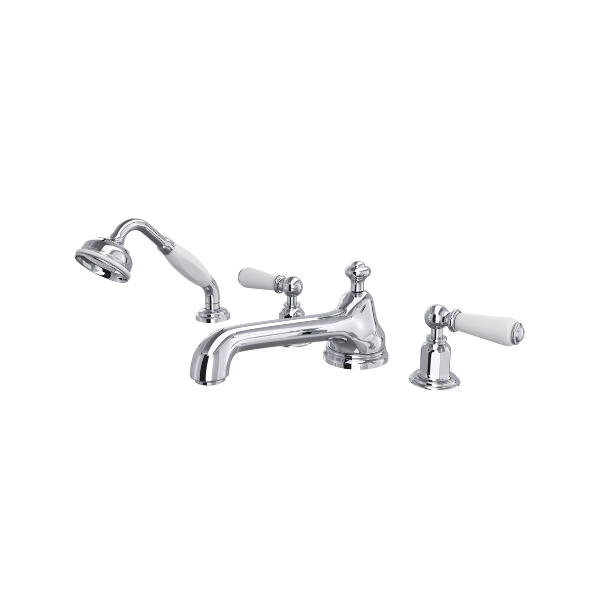 Edwardian 4-Hole Deck-mount Tub Filler With Low Spout