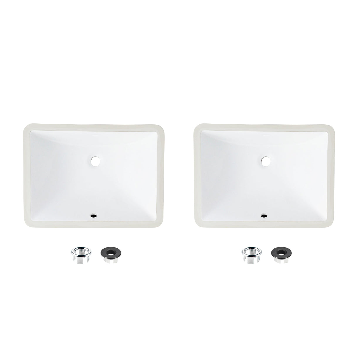 1825 W X 13 D Porcelain Rectangular Undermount Bathroom Sink Set Of 2