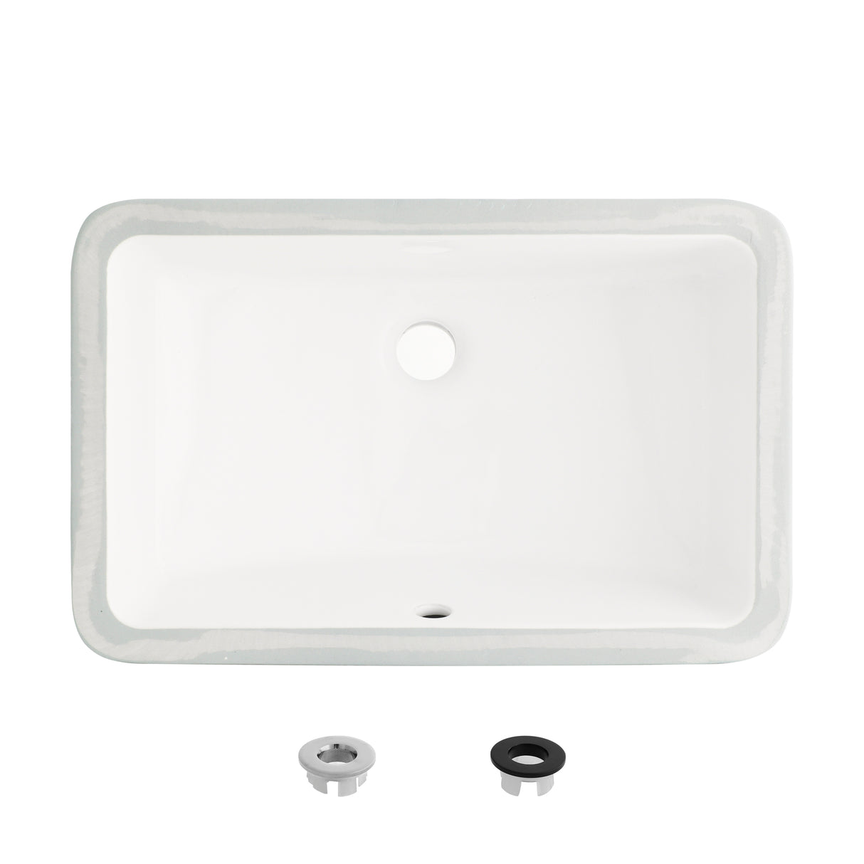 18" W x 12" D Porcelain Rectangular Undermount Bathroom Sink