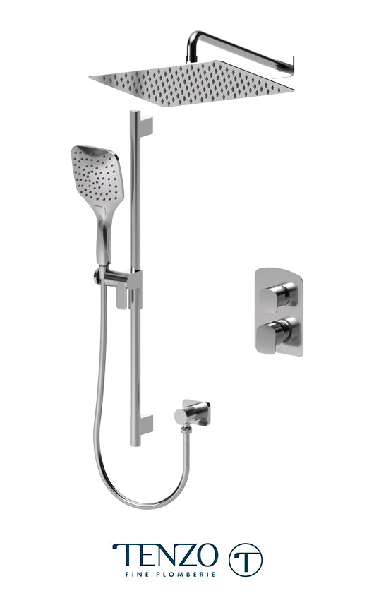 Tenzo Delano Pressure Balance Shower Kit 12in Wall 2-Func - image 2