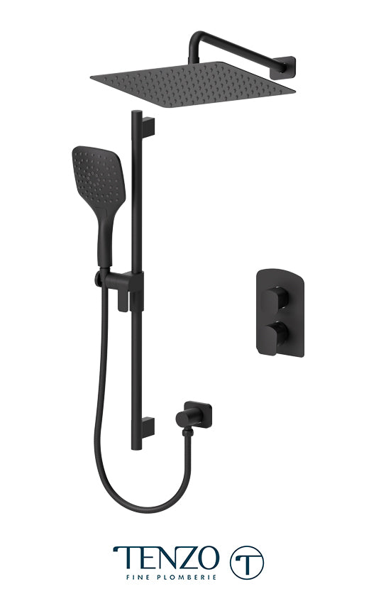 Tenzo Delano Pressure Balance Shower Kit 12in Wall 2-Func - image 3