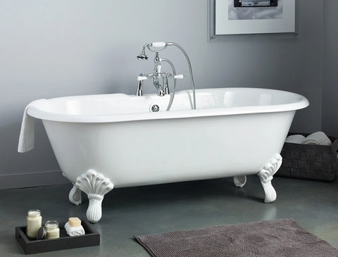 REGAL Cast Iron Bathtub with Faucet Holes and Shaughnessy Feet 2168-WW-6