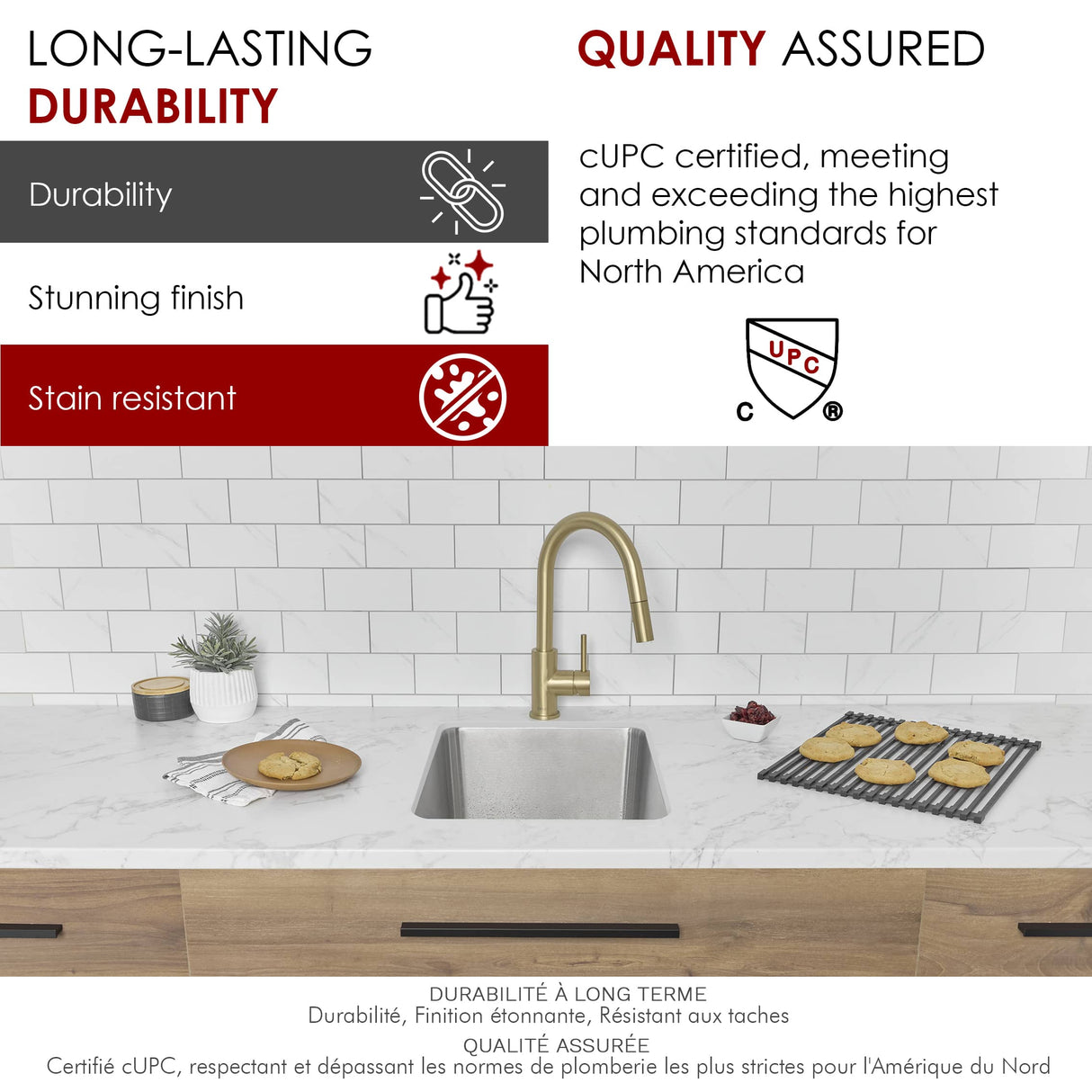 STYLISH 15 inch Single Bowl Undermount and Drop-in Stainless Steel Kitchen Sink