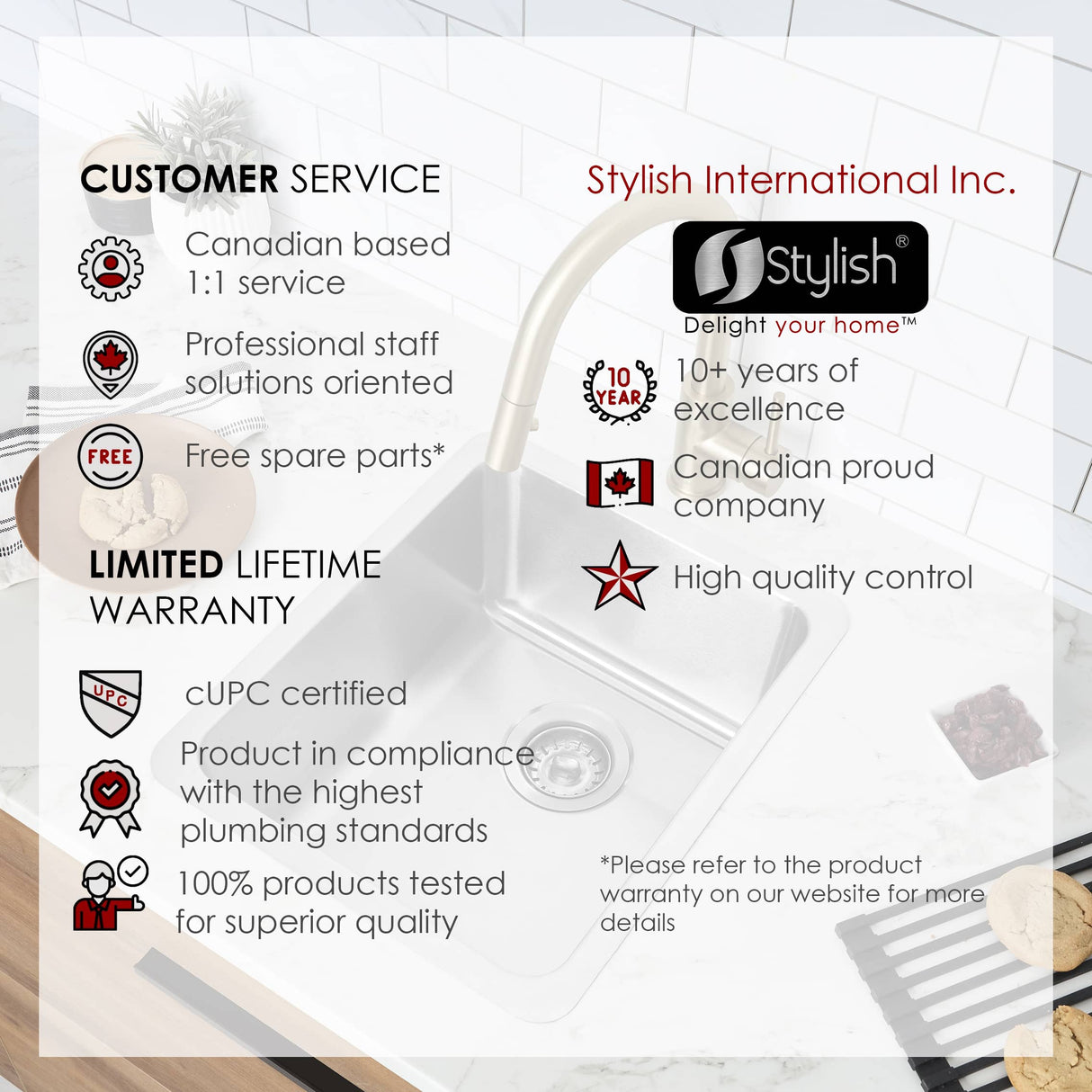 STYLISH 15 inch Single Bowl Undermount and Drop-in Stainless Steel Kitchen Sink