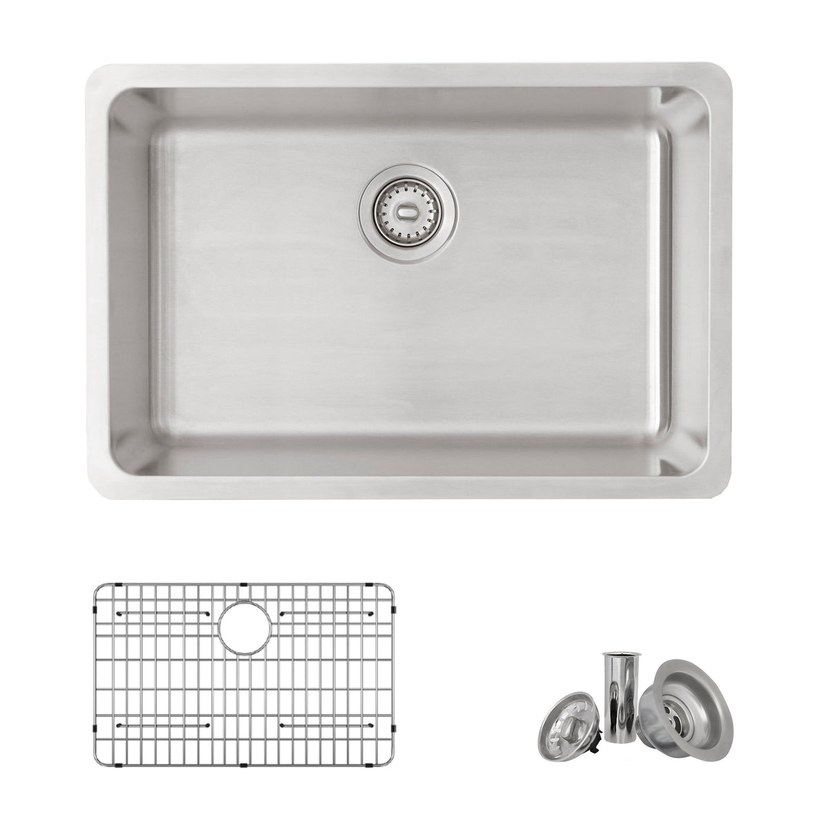 STYLISH 27 inch Single Bowl Undermount and Drop-in Stainless Steel Kitchen Sink