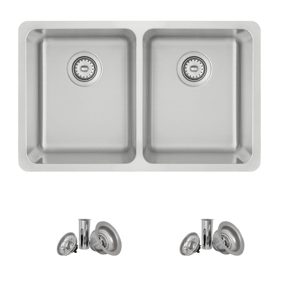 STYLISH 29 inch Double Bowl Undermount and Drop-in Stainless Steel Kitchen Sink