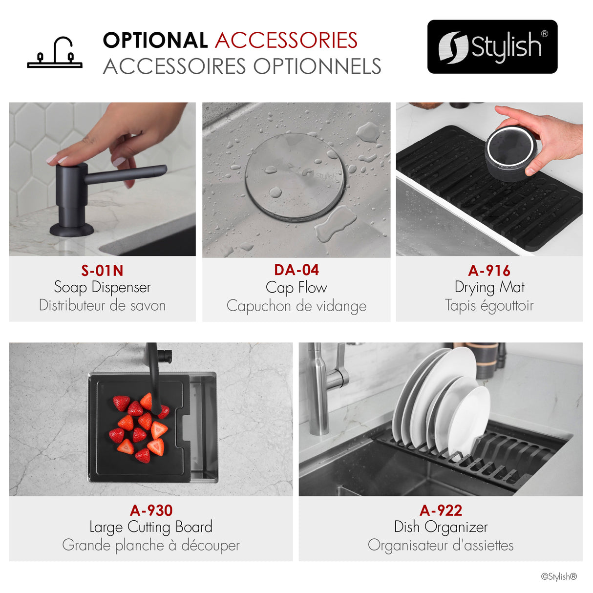 Undermount 30 inches Single Bowl Workstation Kitchen Sink with Accessories