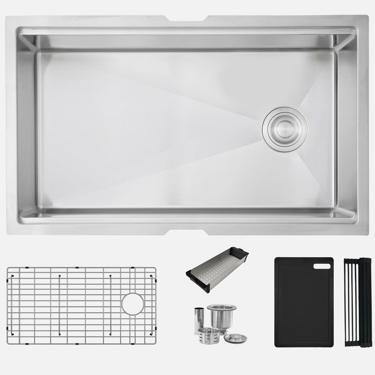 Undermount 33 inch Stainless Steel Single-Bowl Workstation Kitchen Sink