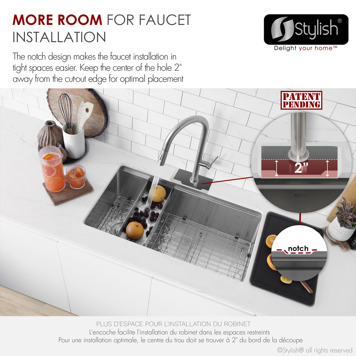 Undermount 33 inch Stainless Steel Single-Bowl Workstation Kitchen Sink