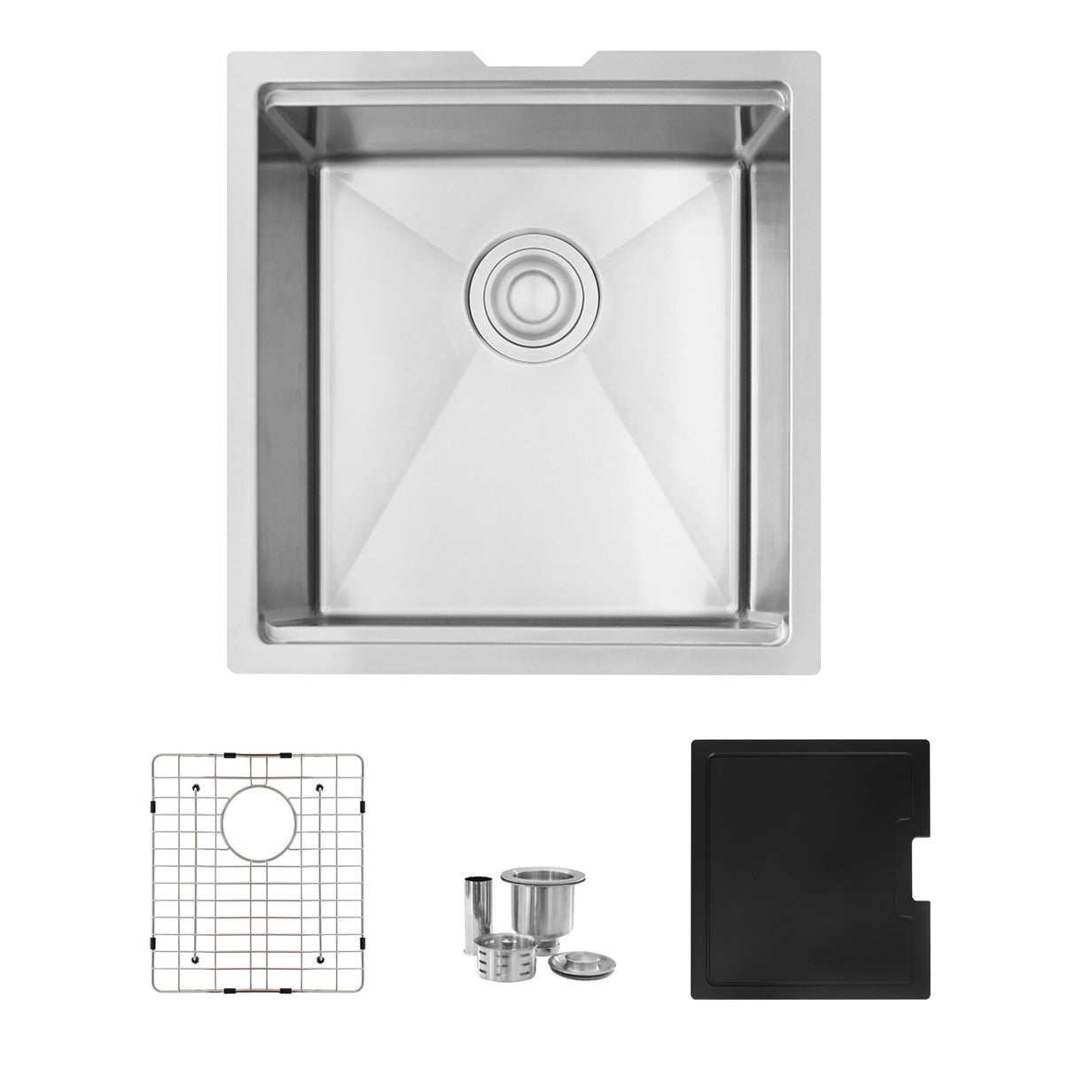 Undermount 18 inch Single Bowl Workstation Kitchen Sink with Cutting Board