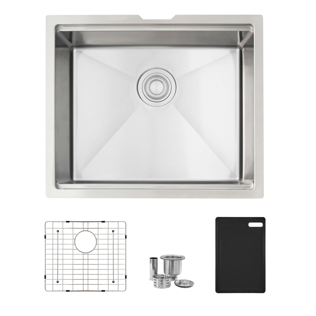 Undermount 22 inch Single Bowl Workstation Kitchen Sink with Cutting Board