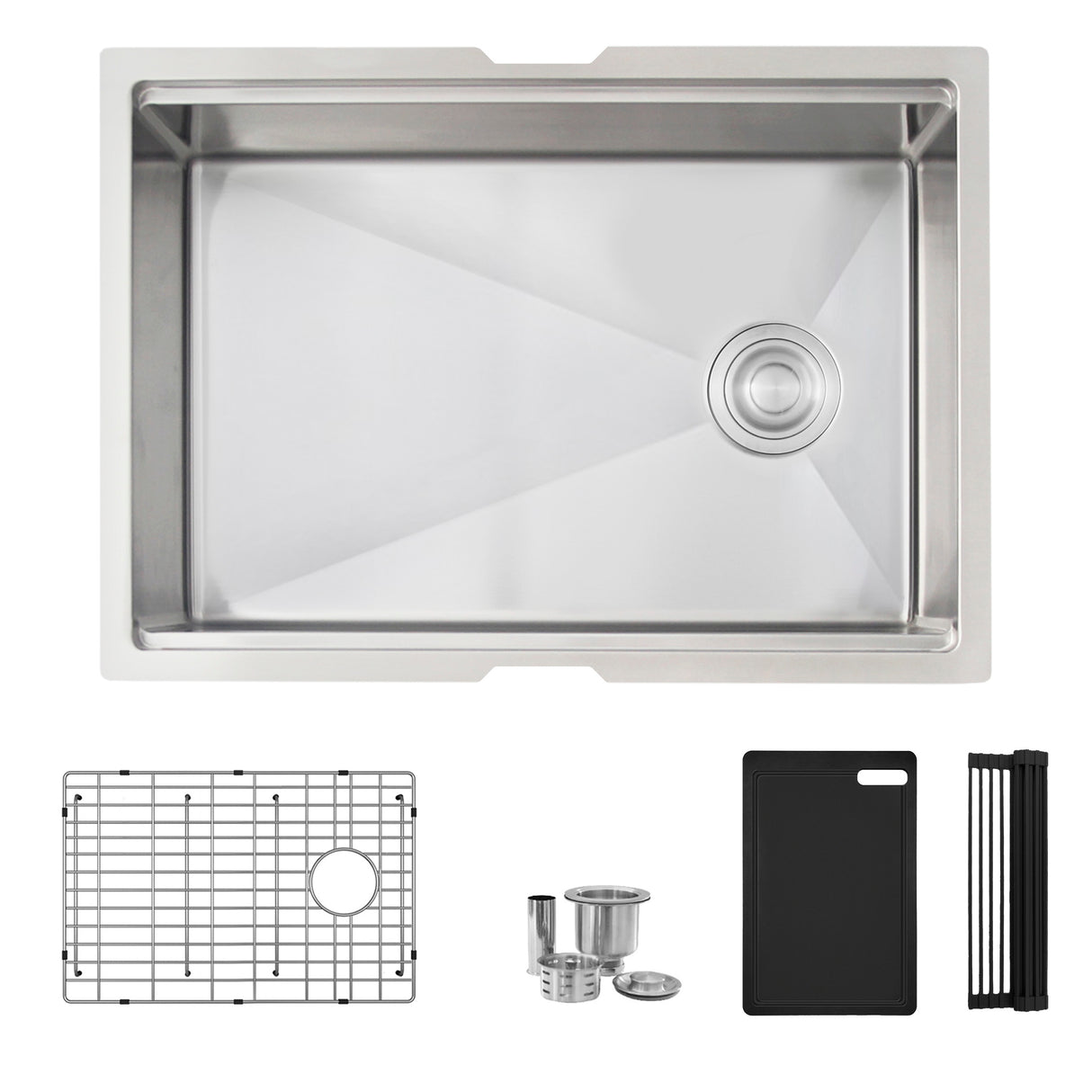 Undermount 27 inch Single Bowl Workstation kitchen Sink with Accessories