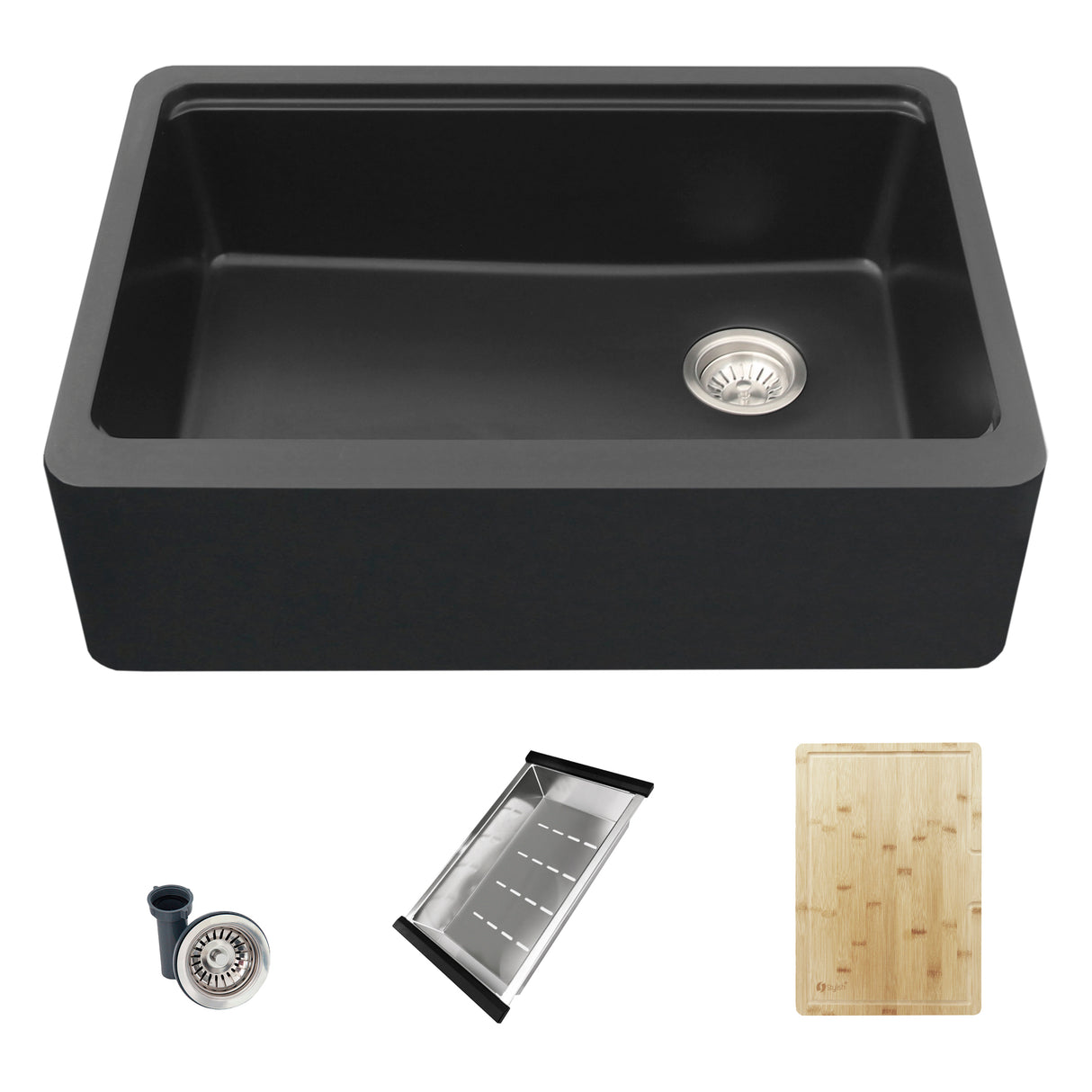 Farmhouse/Apron Front 30 inch Composite Granite Workstation Single Bowl Kitchen Sink