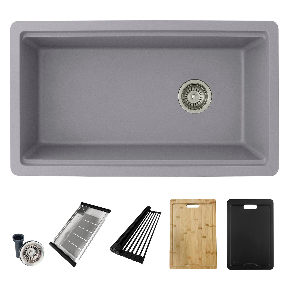 Dual Mount 32 Inch Composite Granite Single Bowl Workstation Kitchen Sink With Cutting Board S 832Wlk