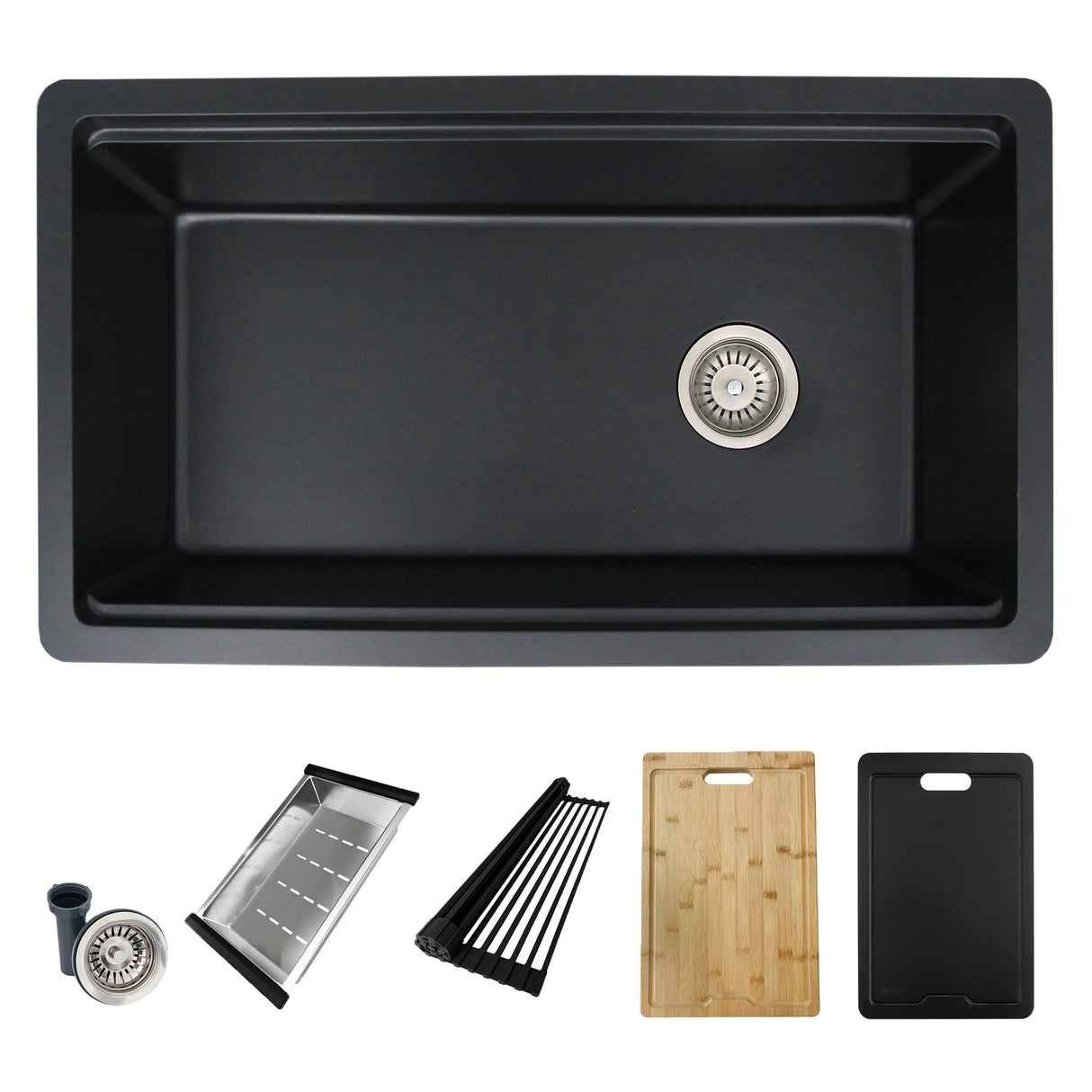 Dual Mount 32 Inch Composite Granite Single Bowl Workstation Kitchen Sink With Cutting Board S 832Wnk
