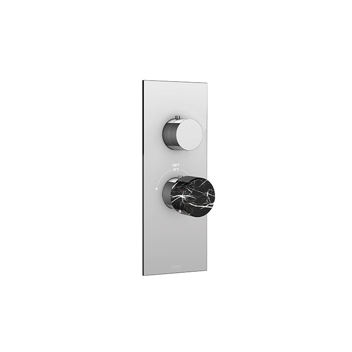 Marmo plate and handle trim set for TURBO thermostatic valve #T12001