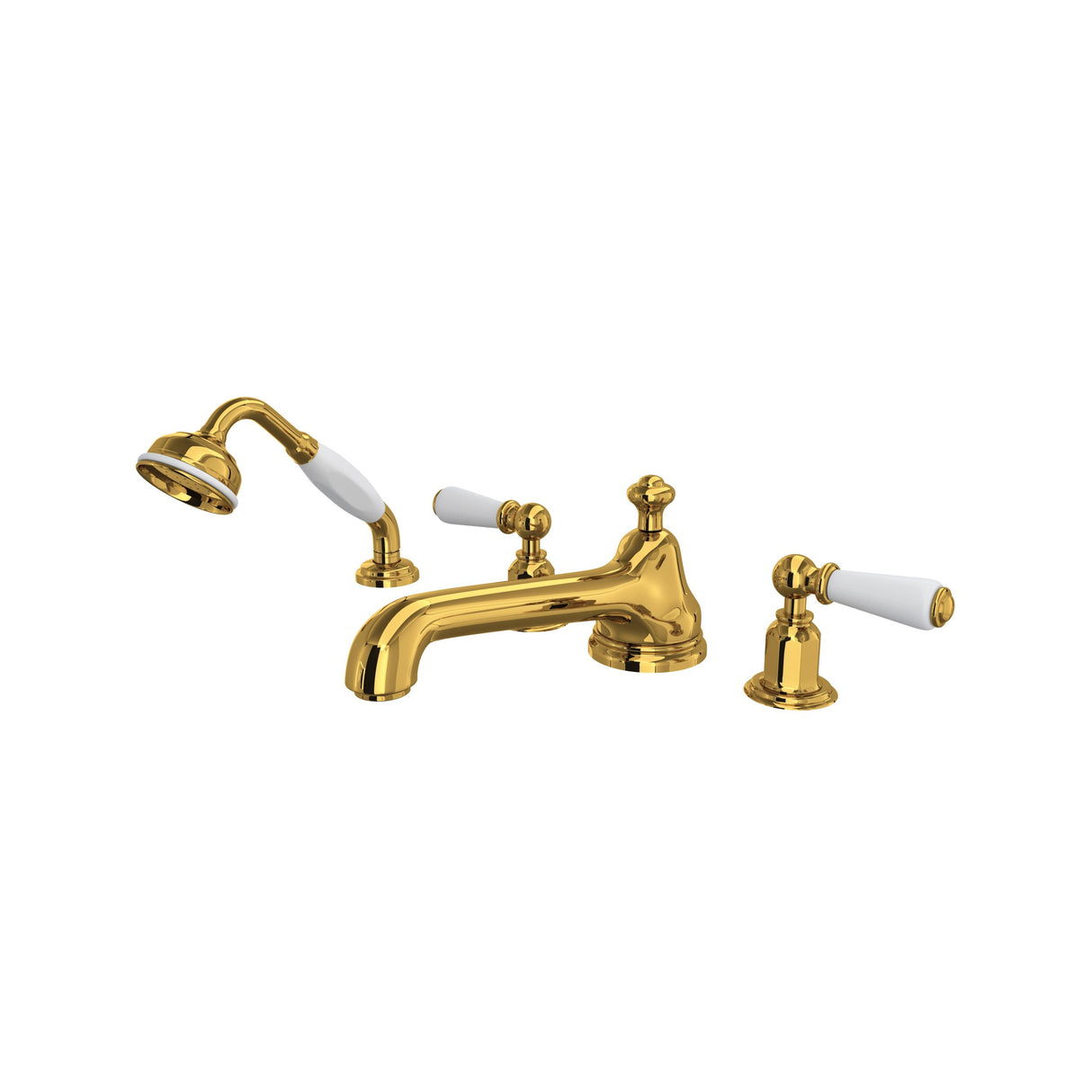 Edwardian 4-Hole Deck-mount Tub Filler With Low Spout