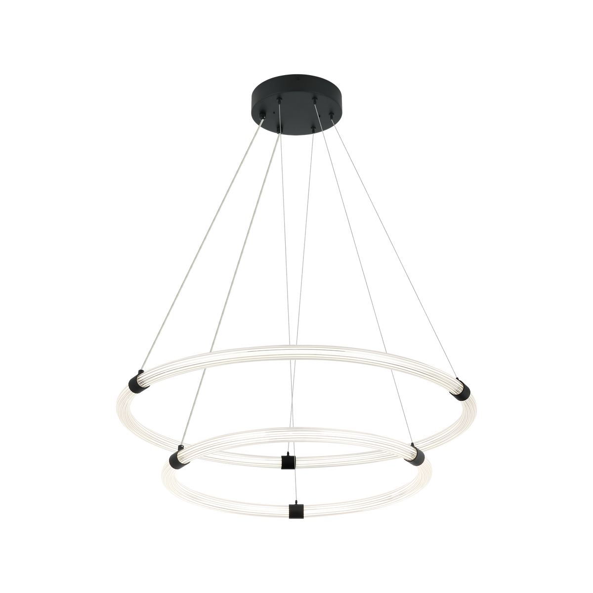 Matteo Inkara two-tier LED ring pendant in Matte Black
