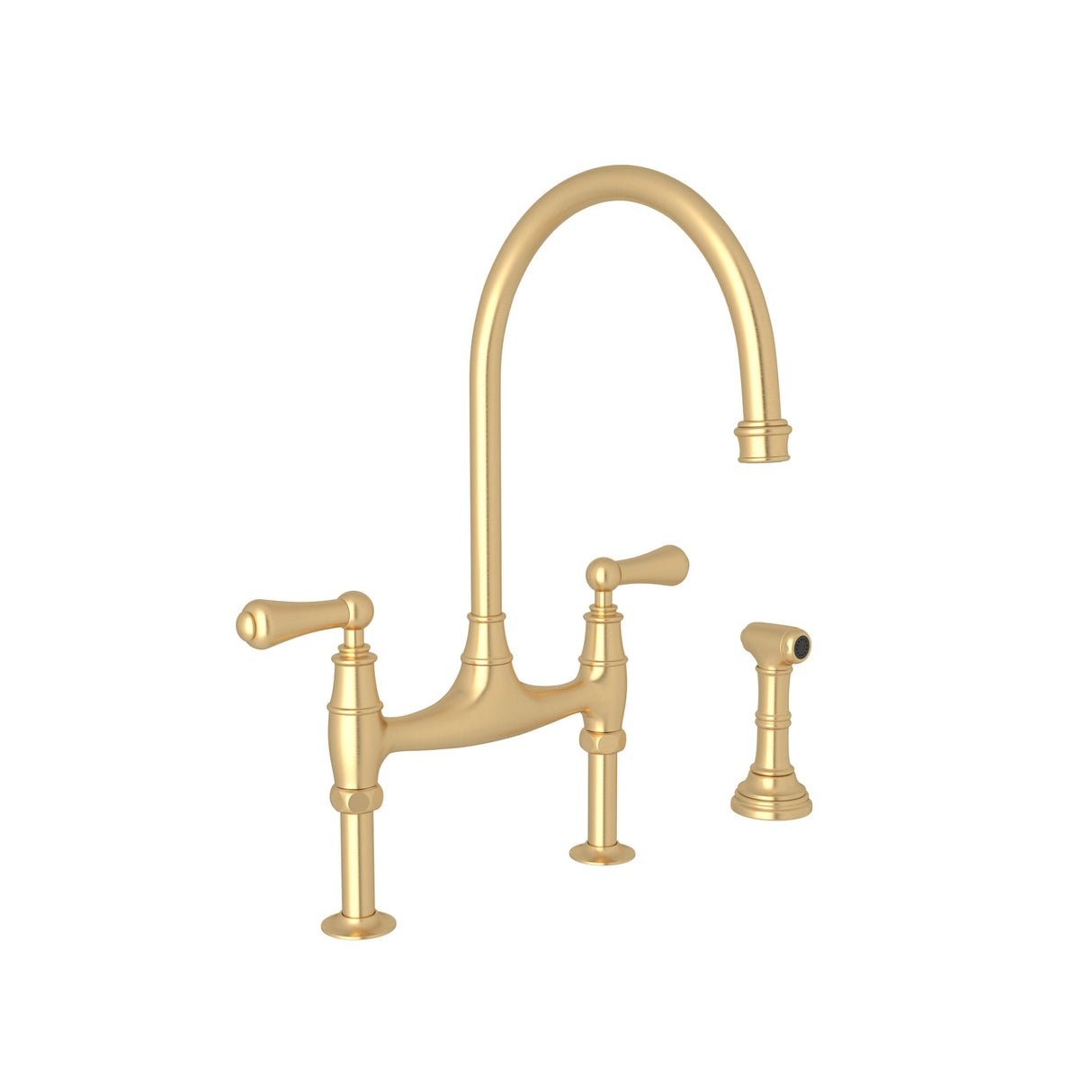 Georgian Era Bridge Kitchen Faucet With Side Spray