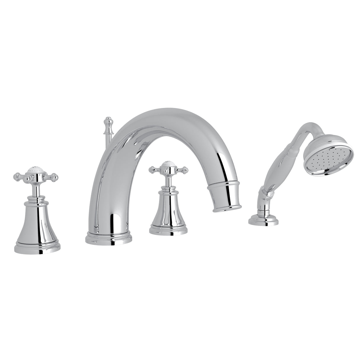 Georgian Era 4-Hole Deck-mount Tub Filler With C-Spout