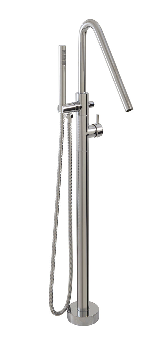 Aquabrass Freestanding Tub Filler with Hand Shower, Gold - image 1
