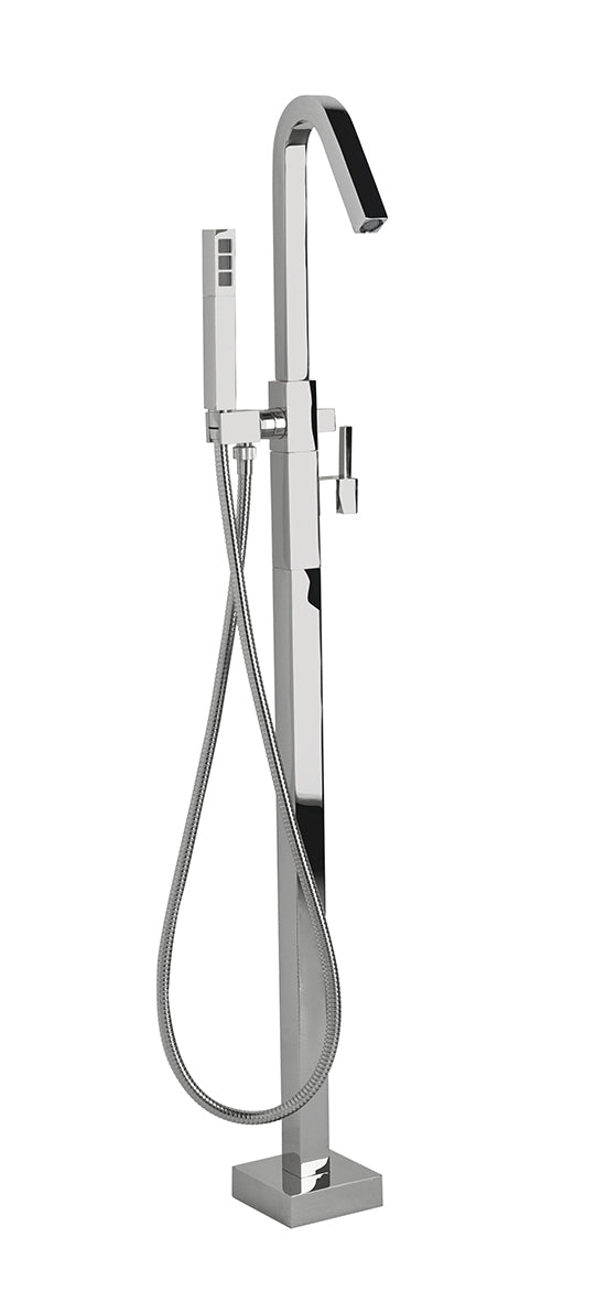 Aquabrass Floor Mount Tub Filler, Recessed Aerator - image 1