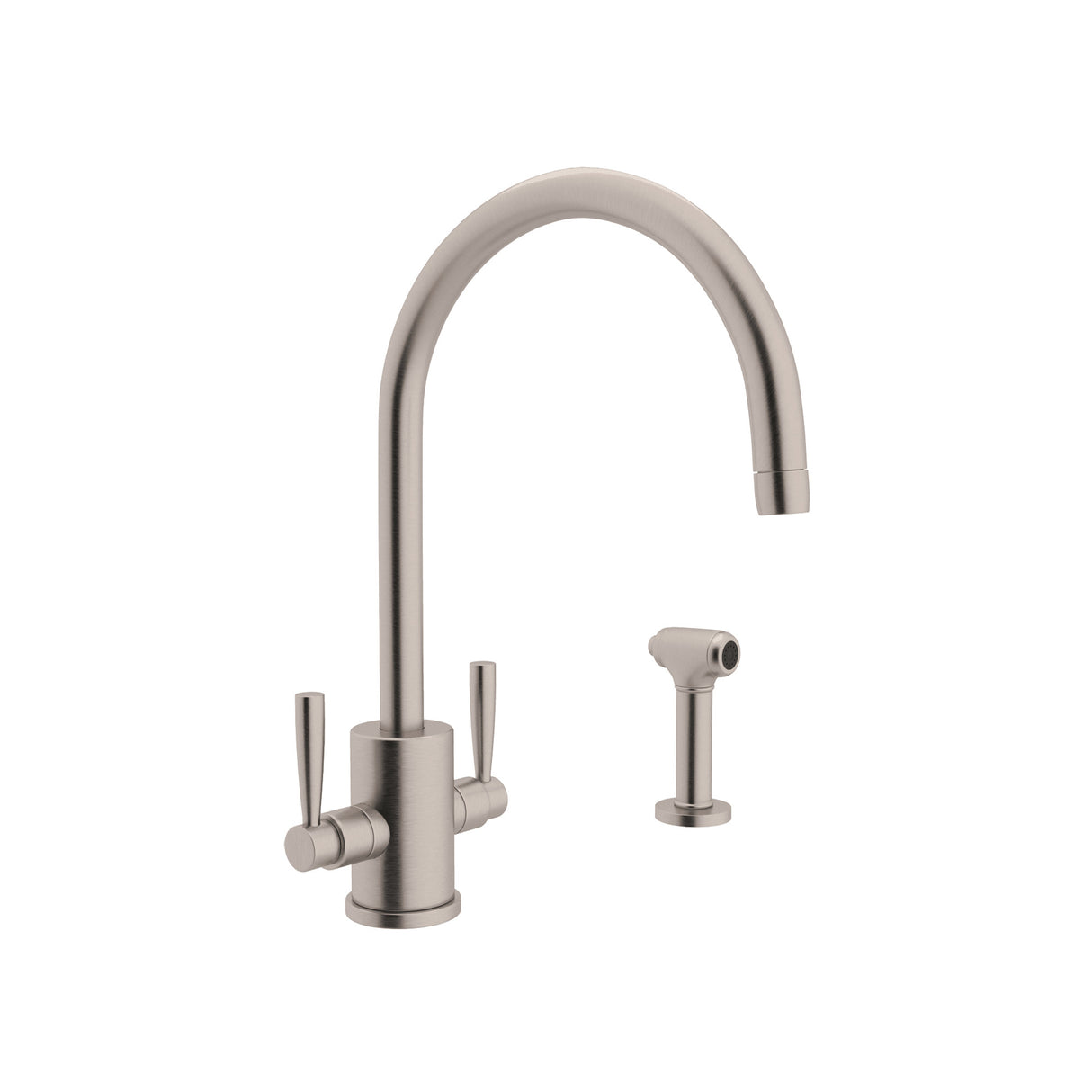 Holborn Two Handle Kitchen Faucet With C-Spout and Side Spray